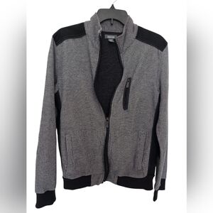 Kenneth Cole Reaction Men's Knit Jacket Gray Black Size Mediun